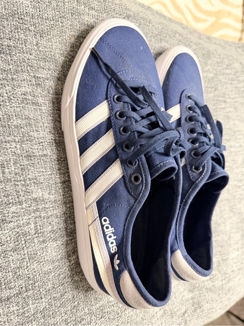 adidas Navy Blue Low-Top Sneakers with White Stripes